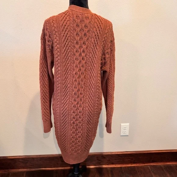 Nili Lotan x Target Open Front Cable Knit Cardigan Rusty Orange, Small - Picture 7 of 14